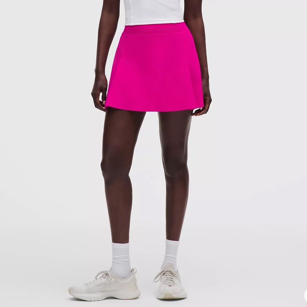 Lululemon A-Line Side-Pleat Tennis Skirt Pink Flare High Rise Skort L